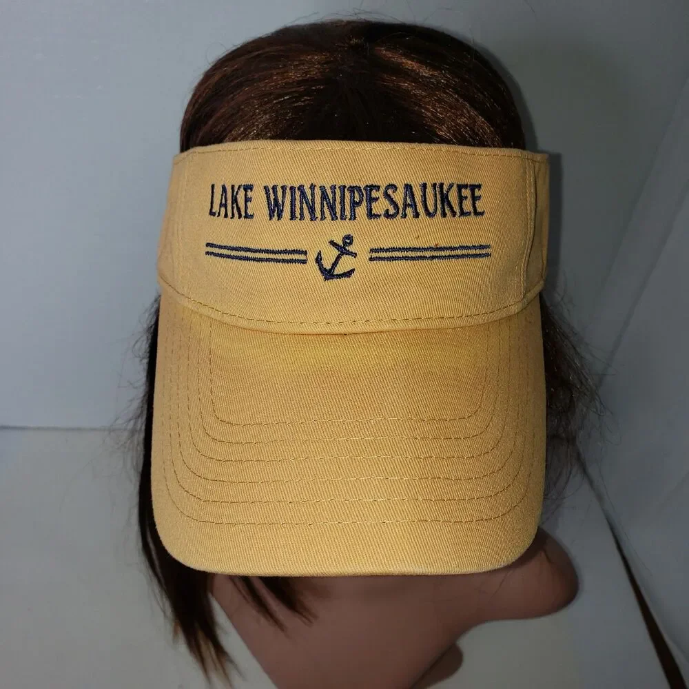 Lake Winnipesaukee NH Gold Nautical Boating Unisex Visor By Continental